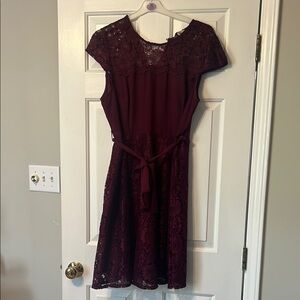 Burgundy Lace Dress size 14